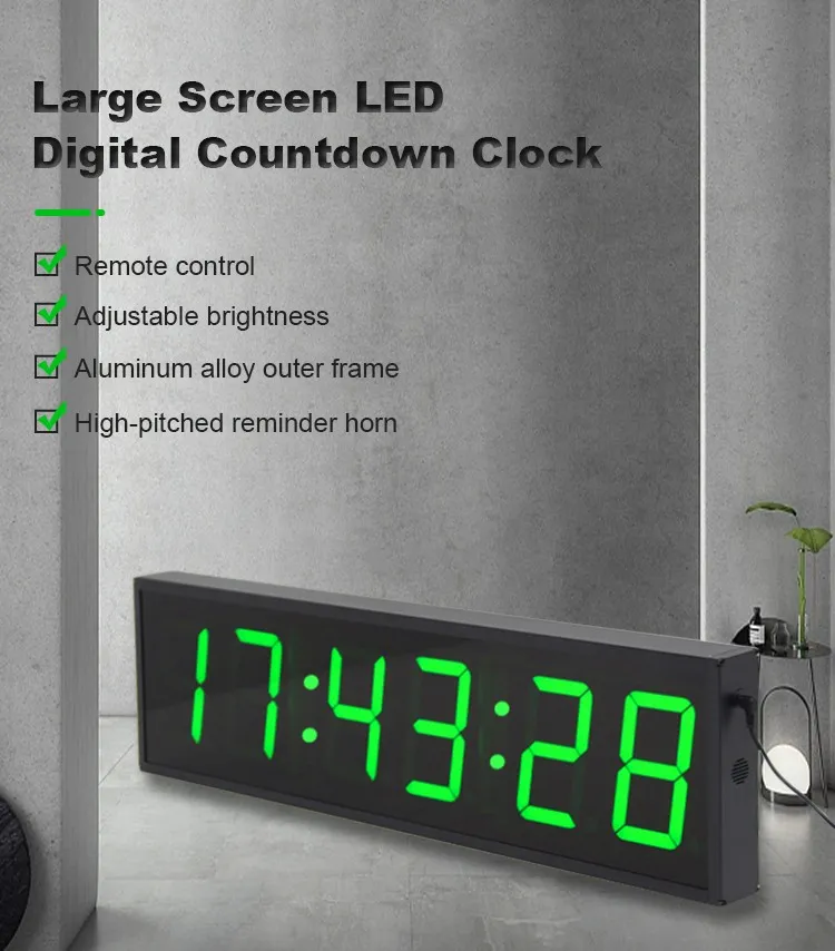LED green wall clock (1)